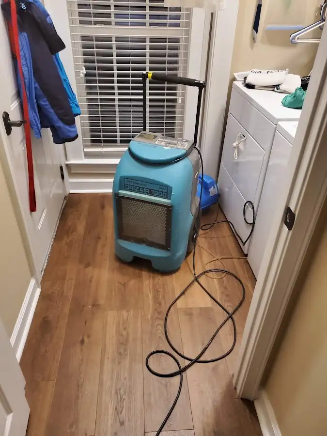 Commercial dehumidifier deployed for Flood Damage Cleanup in West Vero Corridor
